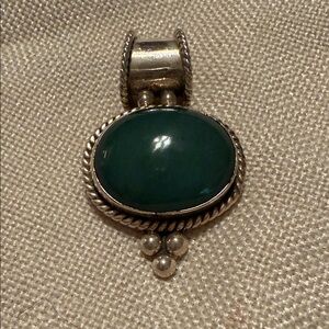 Elegant Silver and Green Pendant
